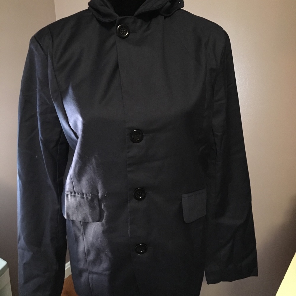 Men's VSKA Navy Hooded Blazer Style Jacket Small